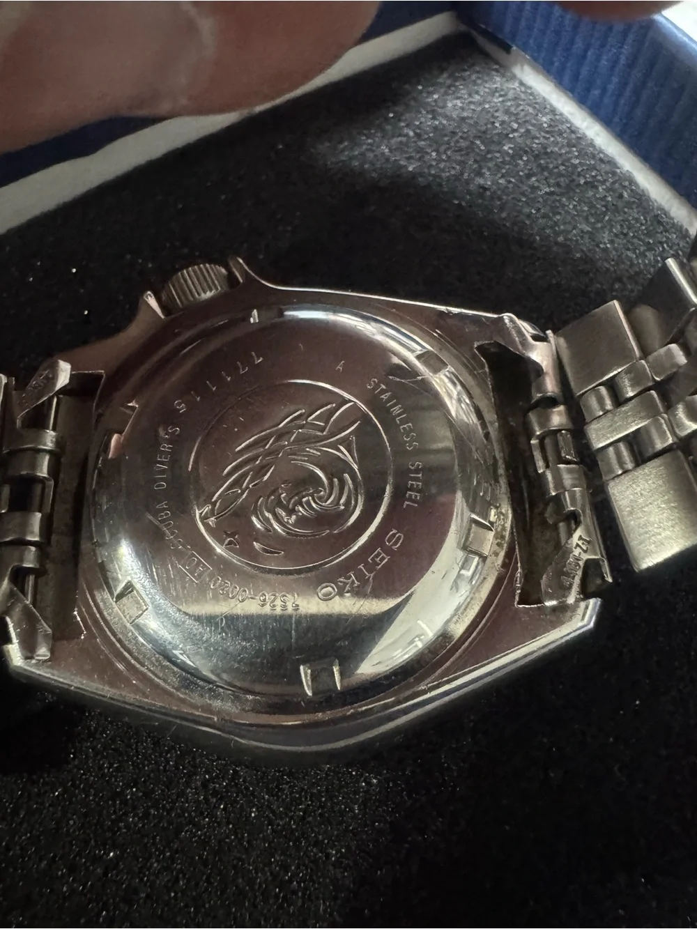 #193 Seiko Black Dial Stainless Steel Diver's Watch